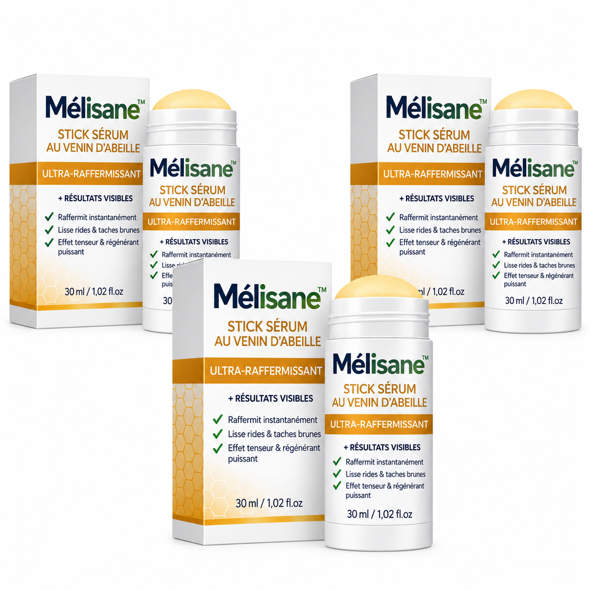 Mélisane™ Stick Sérum au Venin d’Abeille Ultra-Raffermissant | Efface les rides en 5 minutes chrono !