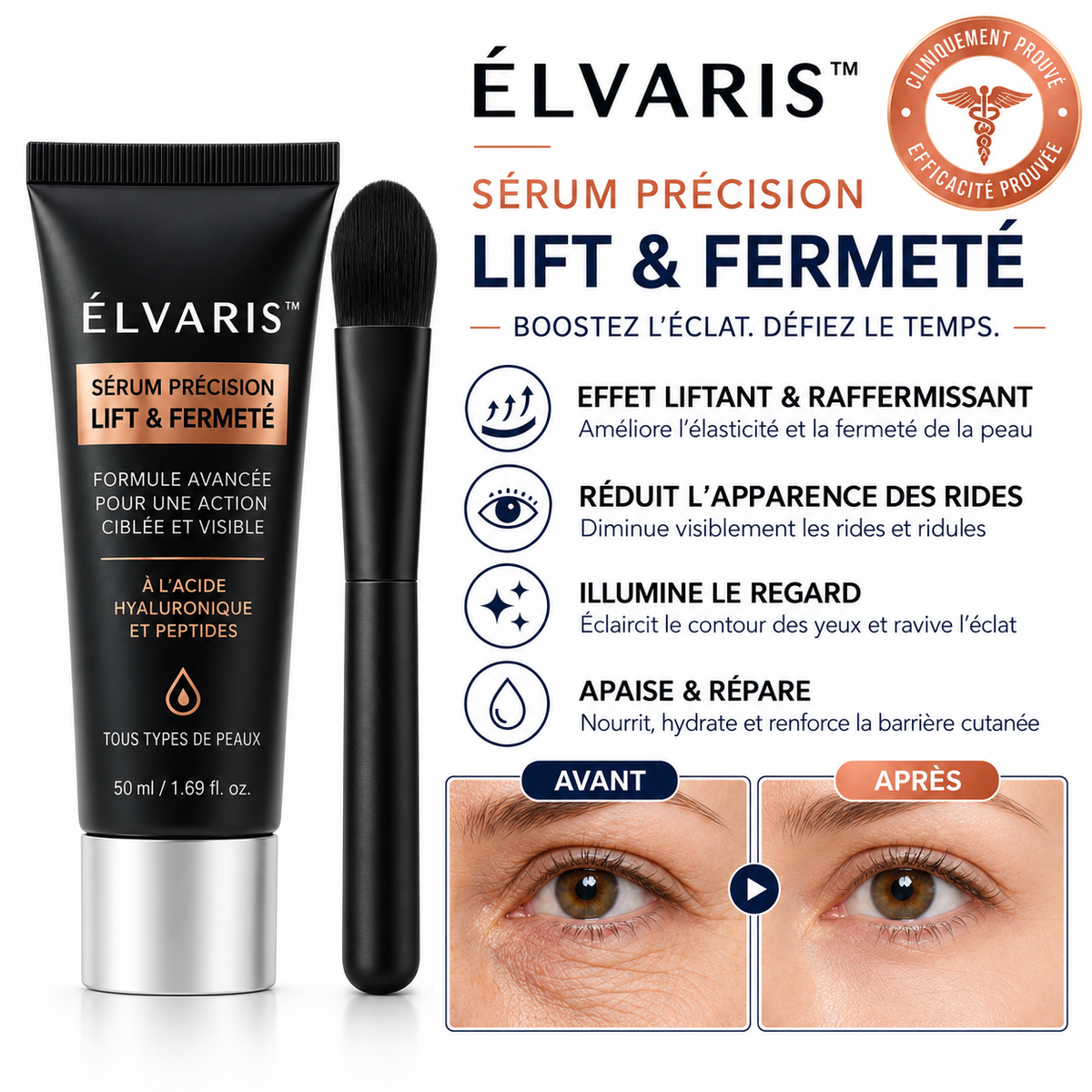 Élvaris™ Sérum Précision Lift & Fermeté | Efface vos rides et retend la peau en 7 minutes!