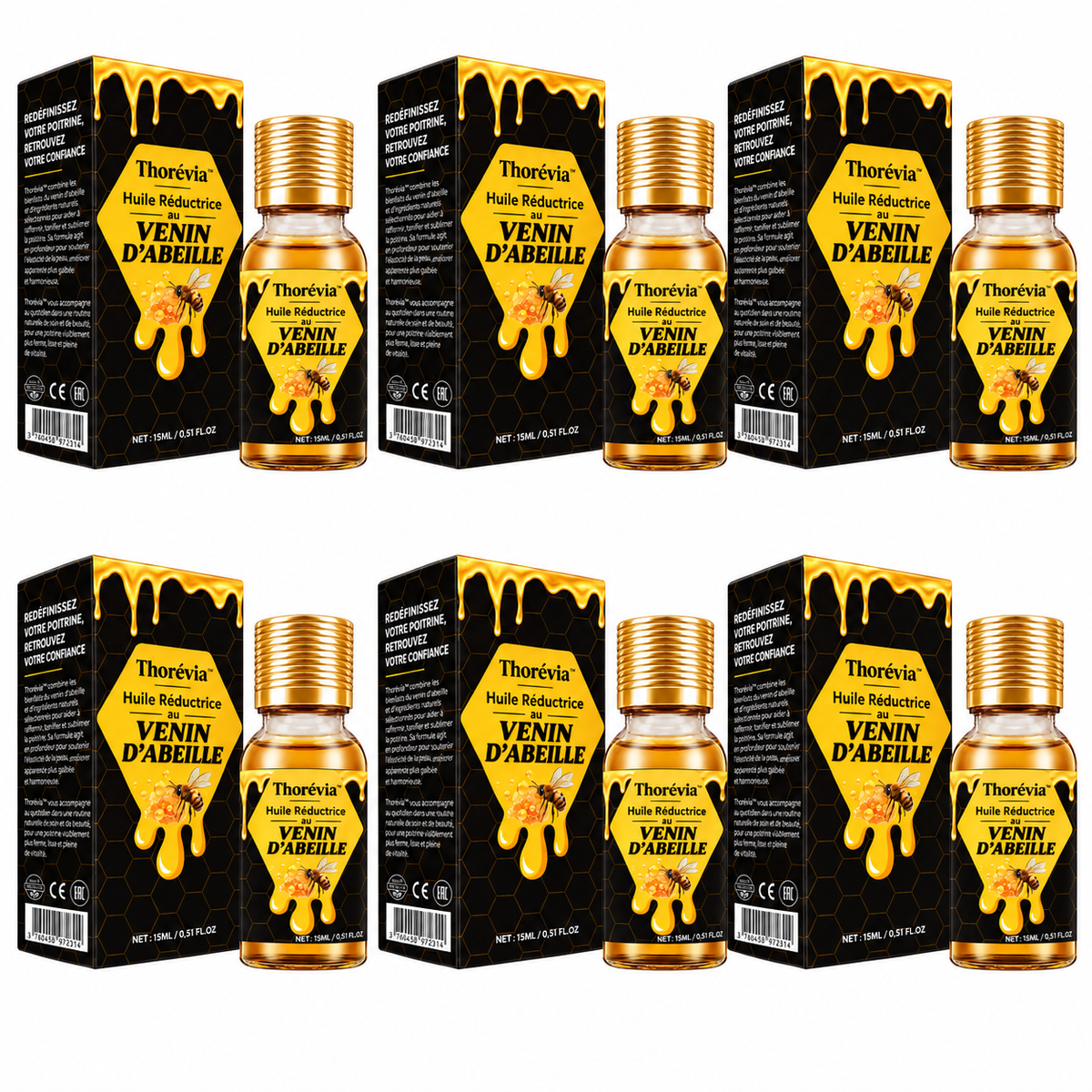 Thorévia™ Huile Réductrice au Venin d’Abeille | Élimine les seins masculins en 7 jours chrono!
