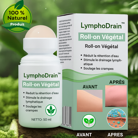 LymphoDrain™ Roll-on Végétal Anti-Rétention d’Eau | Dégonfle jambes et chevilles en 10 minutes!