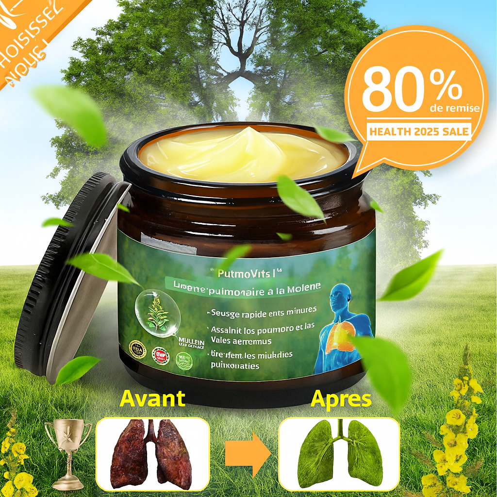 PulmoVital™ Crème Pulmonaire à la Molène | Répare et libère vos poumons en moins de 10 minutes!