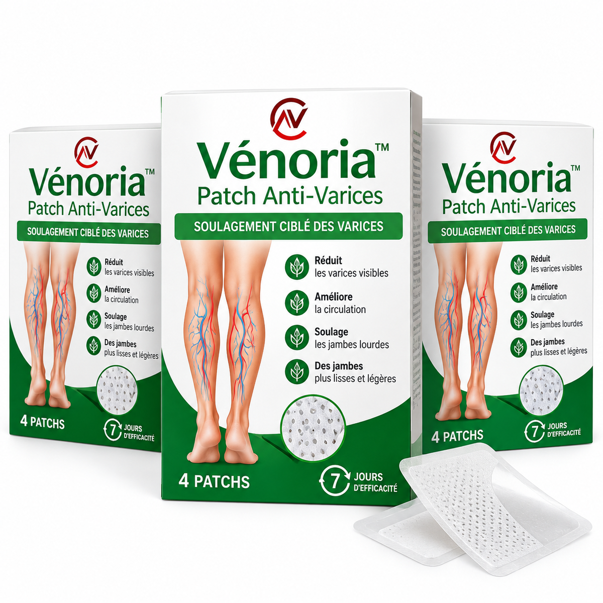 Vénoria™ Patch Anti-Varices | Éliminez les varices visibles et retrouvez des jambes lisses en 7 jours chrono !
