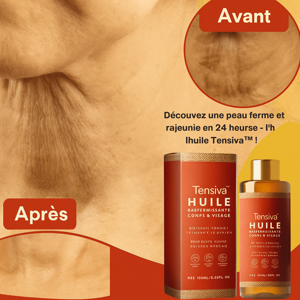 Tensiva™ Huile Raffermissante Corps & Visage | Retend la Peau Flasque en 24h, Sans Aiguilles ni Chirurgie!