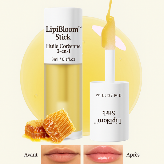 LipiBloom™ Stick Huile Coréenne 3-en-1 | Colore, hydrate et repulpe vos lèvres dès la première application!