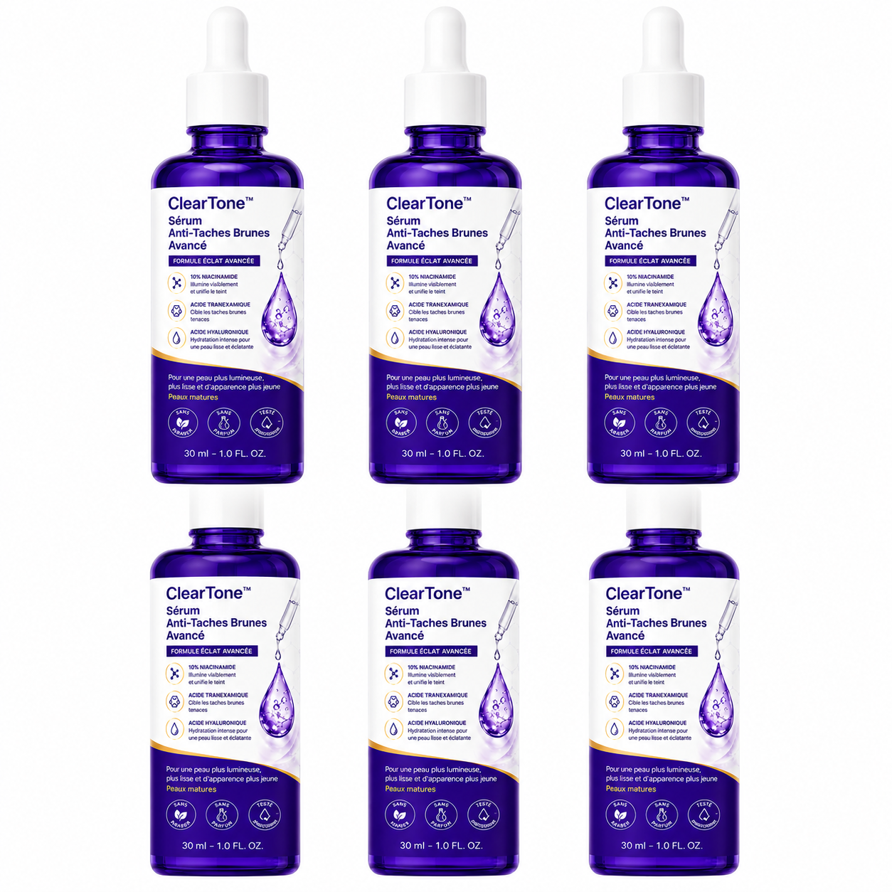 ClearTone™ Sérum Anti-Taches Brunes | Effacez les taches visibles et retrouvez un teint lumineux en quelques semaines !
