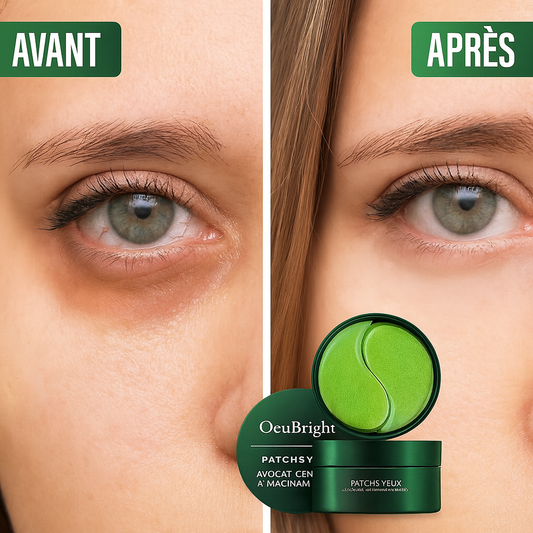 OcuBright™ Patchs Yeux à l’Avocat, Centella & Niacinamide | Efface cernes & poches en 15 minutes chrono!