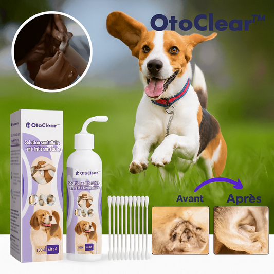 OtoClear™ Solution Auriculaire | Stoppe les infections d’oreille des chiens en 72h chrono!
