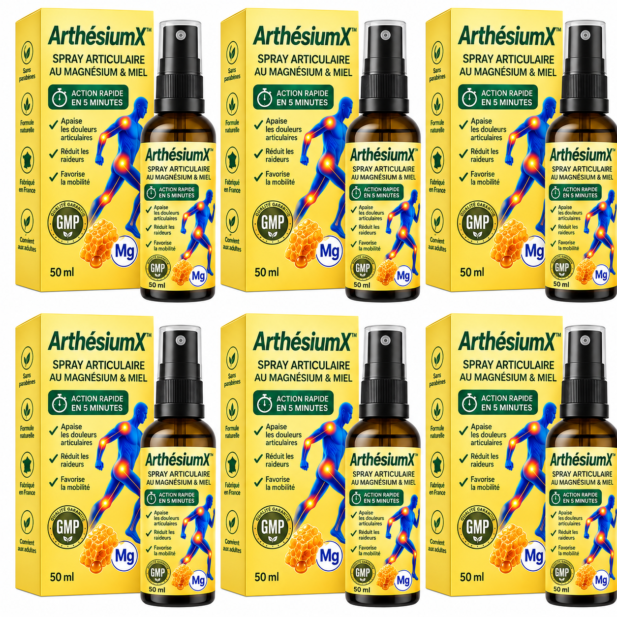 ArthésiumX™ Spray Articulaire au Magnésium & Miel | Répare vos articulations douloureuses en 10 minutes!