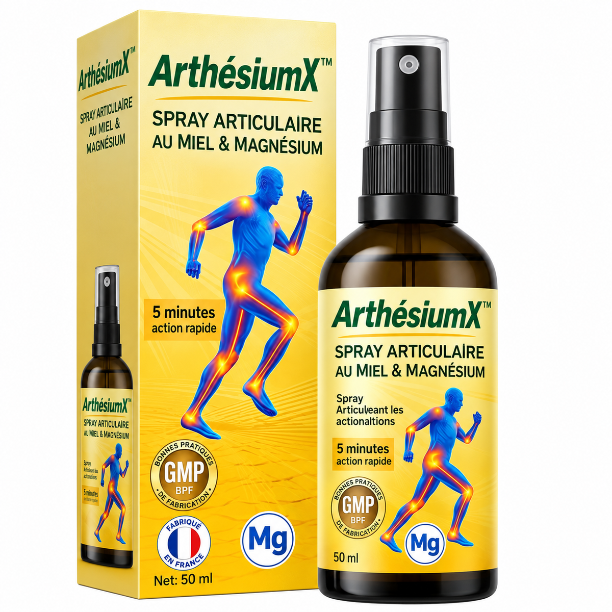 ArthésiumX™ Spray Articulaire au Magnésium & Miel | Répare vos articulations douloureuses en 10 minutes!