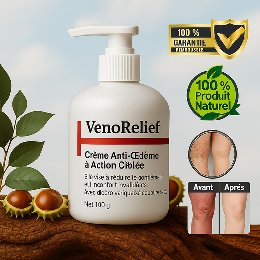 VenoRelief™ Crème Anti-Œdème à Action Ciblée | Réduit Jambes Lourdes & Gonflements en 5 Minutes!