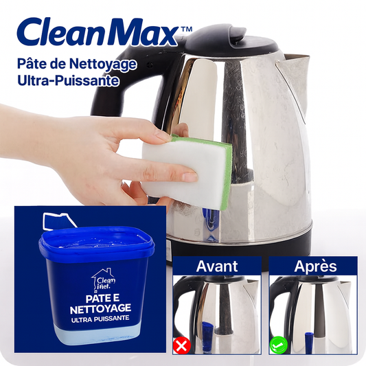 CleanMax™ Pâte de Nettoyage Ultra-Puissante | Dégraisse Fours & Casseroles en 2 Minutes Sans Frotter!