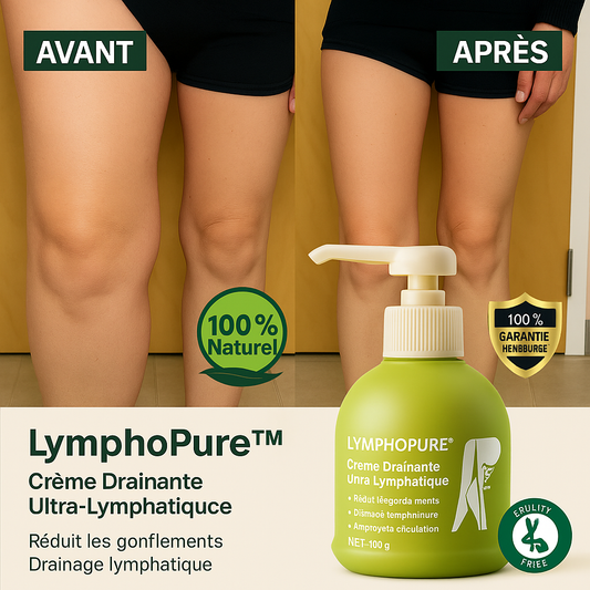 LymphoPure™ Crème Drainante Ultra-Lymphatique | Élimine les gonflements et la rétention d’eau en 10 minutes!