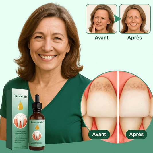 Parodentix™ Gouttes Orales Ultra-Gingivales | Régénère les gencives à 98 % dès 3 jours!