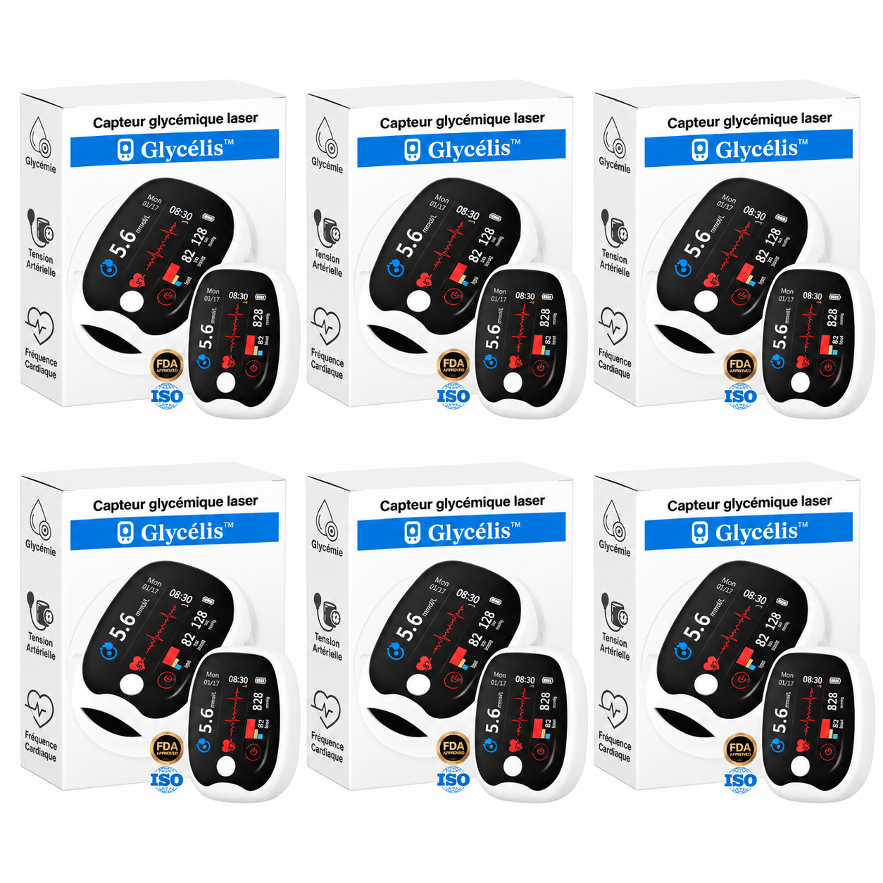 Glycélis™ Capteur Glycémie Sans Piqûre | Vérifiez votre sucre en 5 secondes, sans sang ni douleur !
