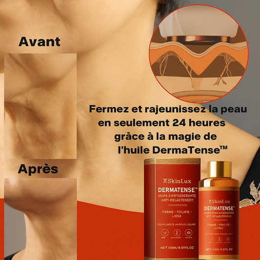 DermaTense™ Huile Raffermissante Anti-Relâchement | Retend la peau du visage et du cou en 24h chrono!