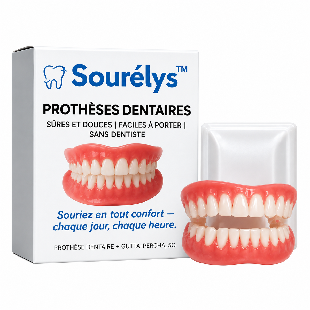 Sourélys™ Prothèses dentaires | Retrouvez votre sourire naturel en 3 minutes !