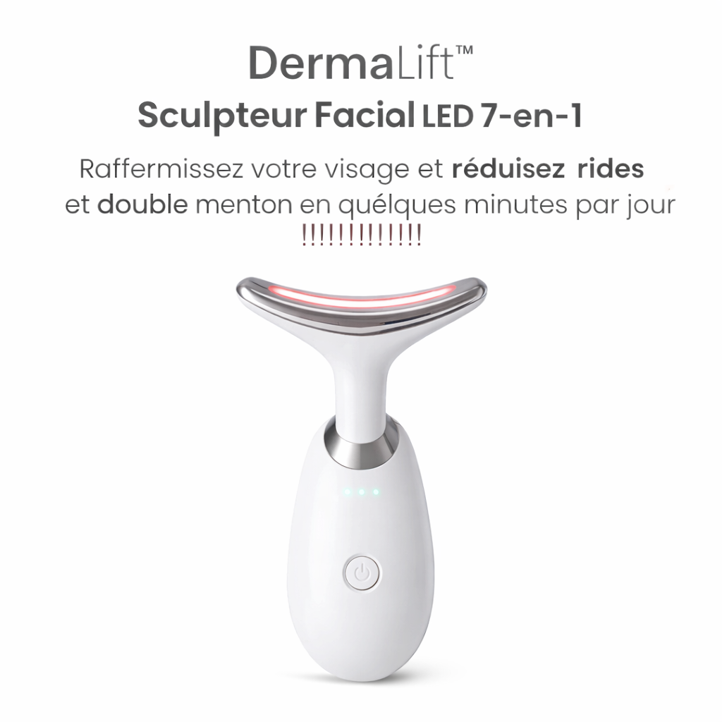 DermaLift™ Sculpteur Facial LED 7-en-1 | Raffermissez votre visage et réduisez rides et double menton en quelques minutes par jour !