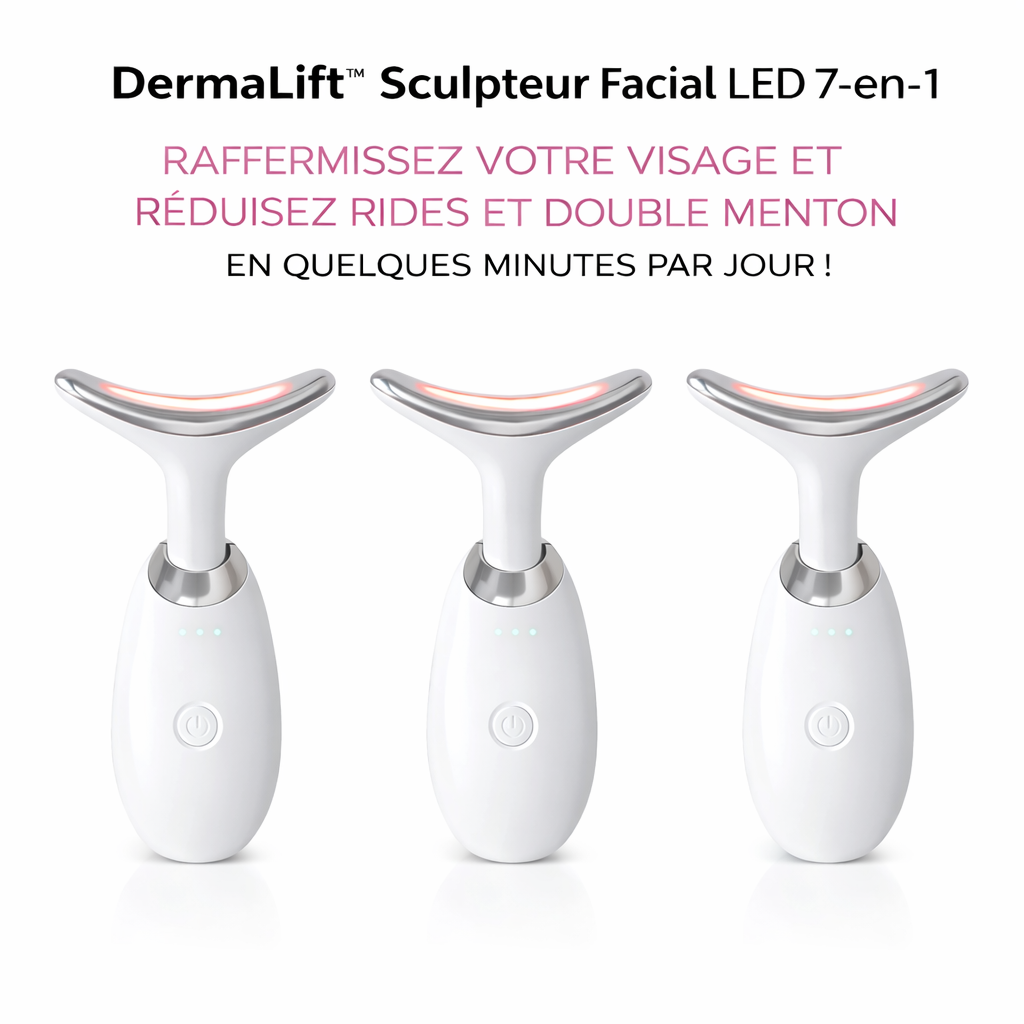 DermaLift™ Sculpteur Facial LED 7-en-1 | Raffermissez votre visage et réduisez rides et double menton en quelques minutes par jour !