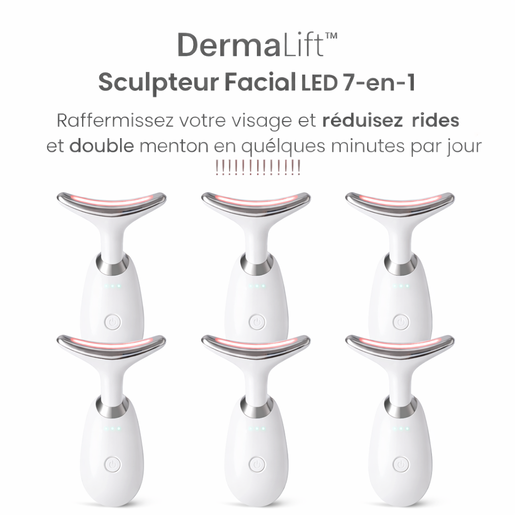 DermaLift™ Sculpteur Facial LED 7-en-1 | Raffermissez votre visage et réduisez rides et double menton en quelques minutes par jour !