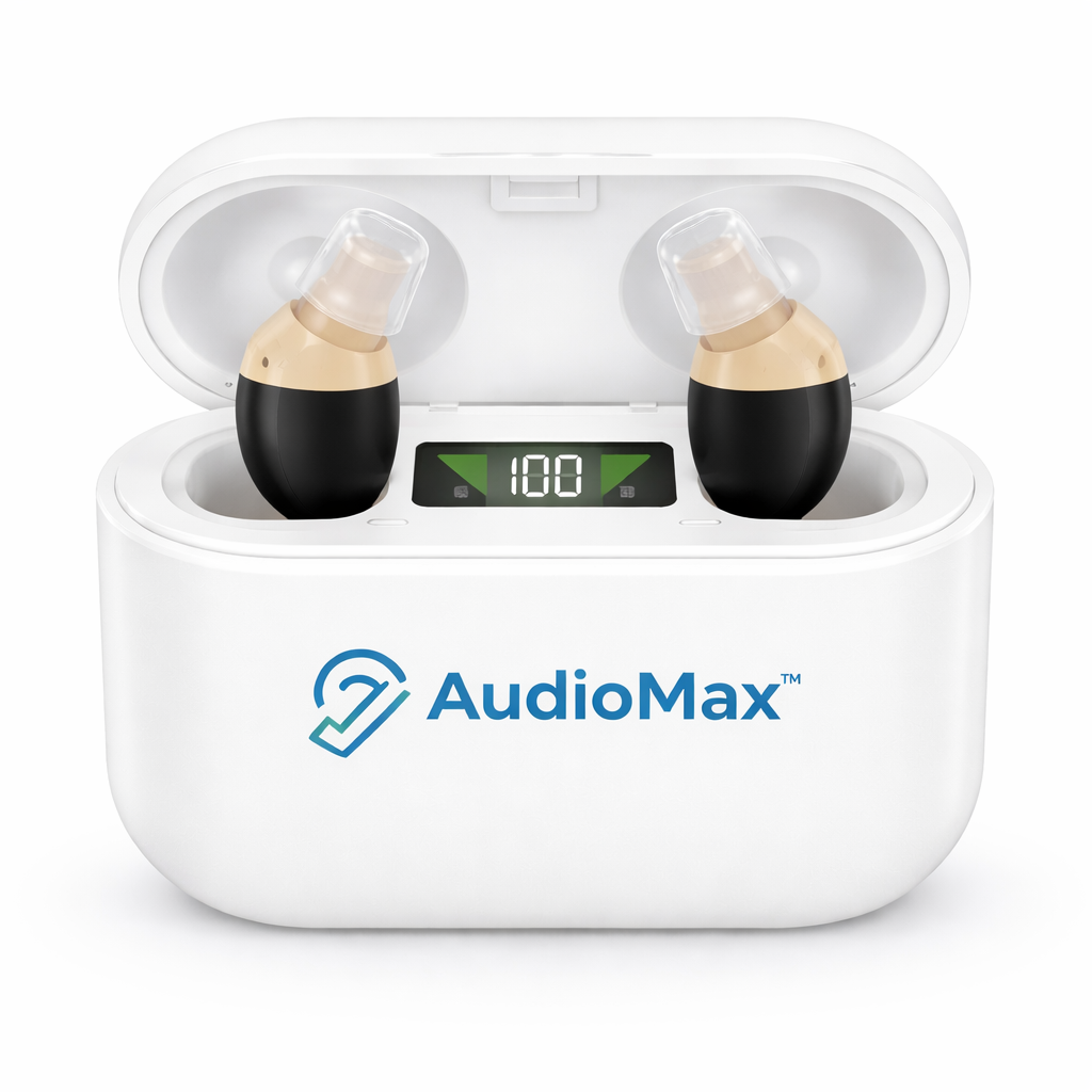 AudioMax™ Appareil Auditif Invisible à Technologie TriCore | Entendez parfaitement en 3 secondes, sans aucun sifflement !