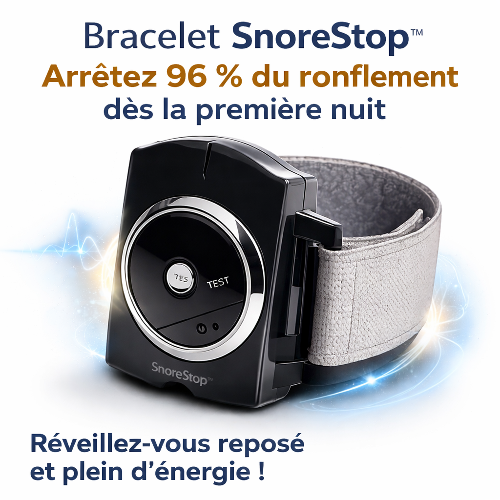 SnoreStop™ Bracelet | Arrêtez 96 % du ronflement dès la première nuit – réveillez-vous reposé et plein d'énergie !