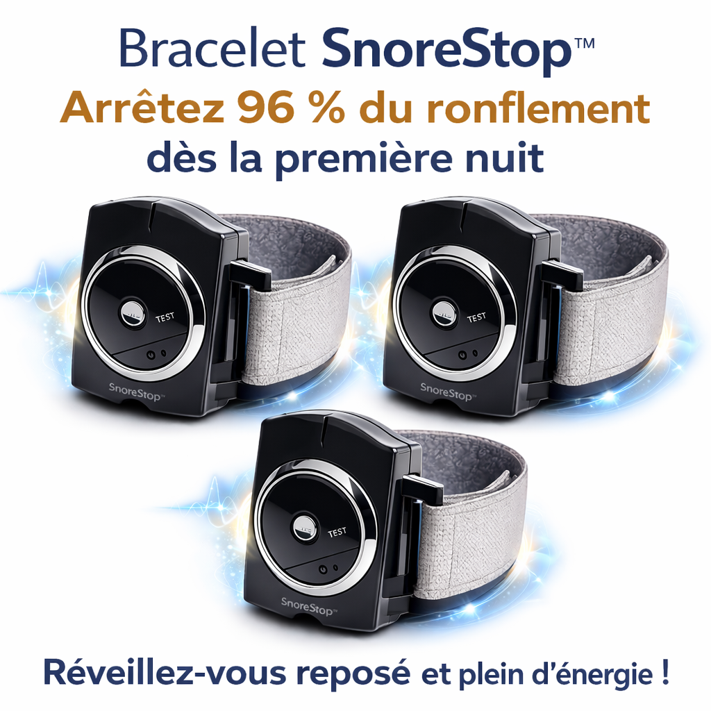 SnoreStop™ Bracelet | Arrêtez 96 % du ronflement dès la première nuit – réveillez-vous reposé et plein d'énergie !