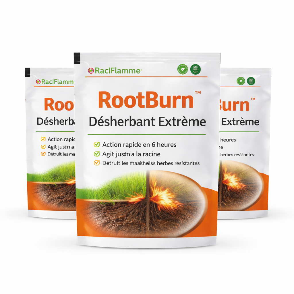 RootBurn™ Désherbant Extrême | Éliminez les mauvaises herbes à la racine en 6 heures chrono !