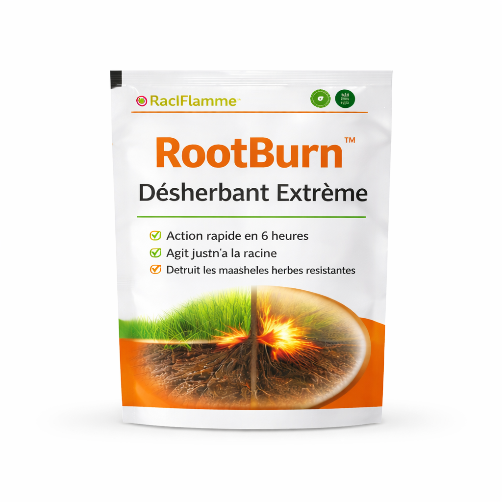 RootBurn™ Désherbant Extrême | Éliminez les mauvaises herbes à la racine en 6 heures chrono !
