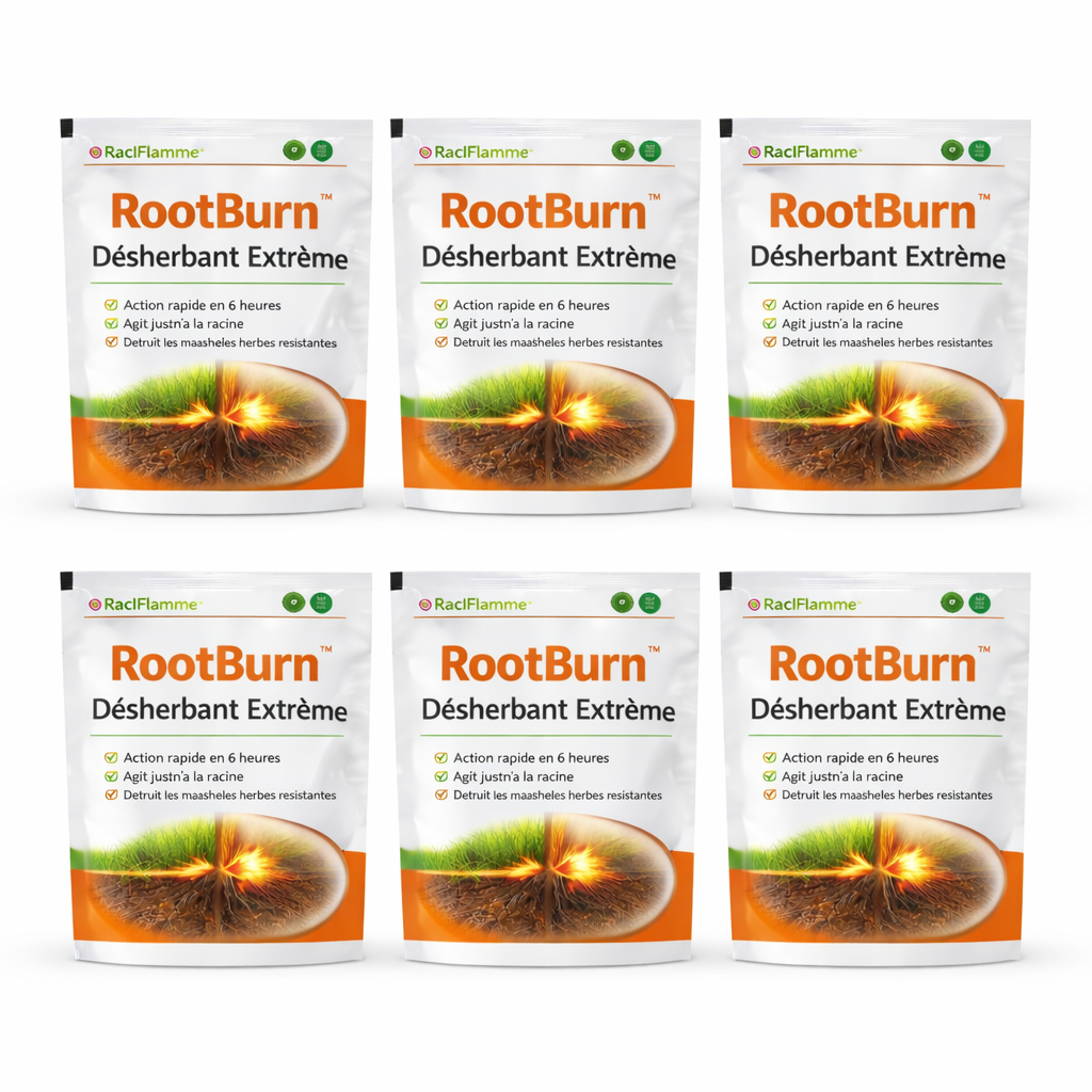 RootBurn™ Désherbant Extrême | Éliminez les mauvaises herbes à la racine en 6 heures chrono !