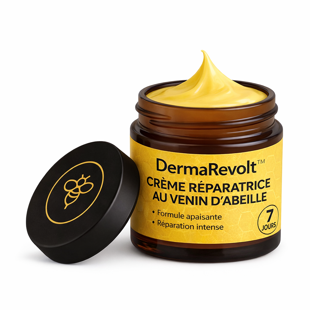 DermaRevolt™ Crème Réparatrice au Venin d’Abeille | Éliminez psoriasis, rides et irritations en quelques jours !