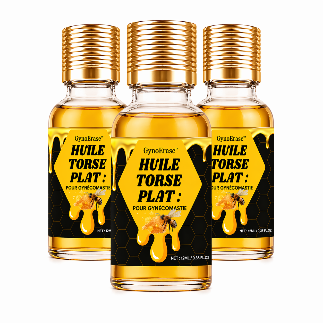 GynoErase™ Huile Torse Plat | Éliminez la graisse du torse et retrouvez un torse ferme et masculin rapidement !