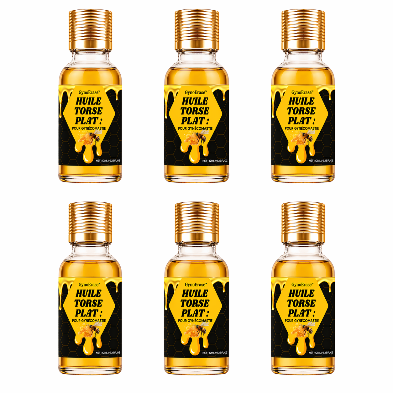 GynoErase™ Huile Torse Plat | Éliminez la graisse du torse et retrouvez un torse ferme et masculin rapidement !