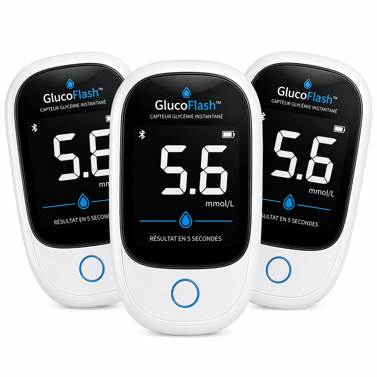 GlucoFlash™ Capteur Glycémie Instantané | Contrôlez votre glycémie en 5 secondes, sans piqûres, sans douleur !