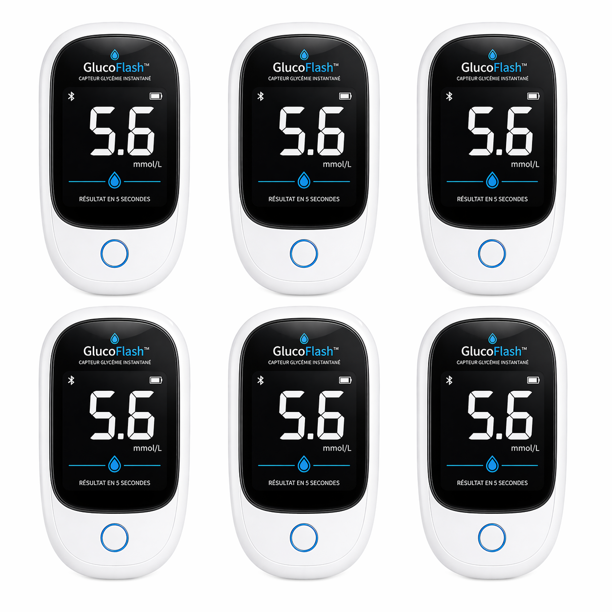 GlucoFlash™ Capteur Glycémie Instantané | Contrôlez votre glycémie en 5 secondes, sans piqûres, sans douleur !
