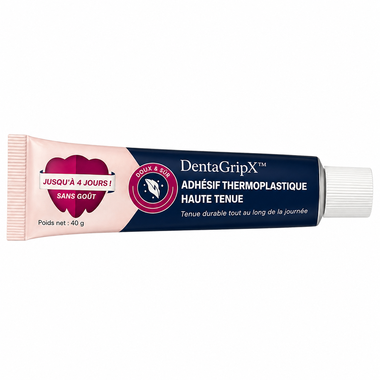 DentaGripX™ Adhésif Thermoplastique Haute Tenue | Fixe instantanément votre prothèse, stoppe les mouvements gênants en 3 minutes !