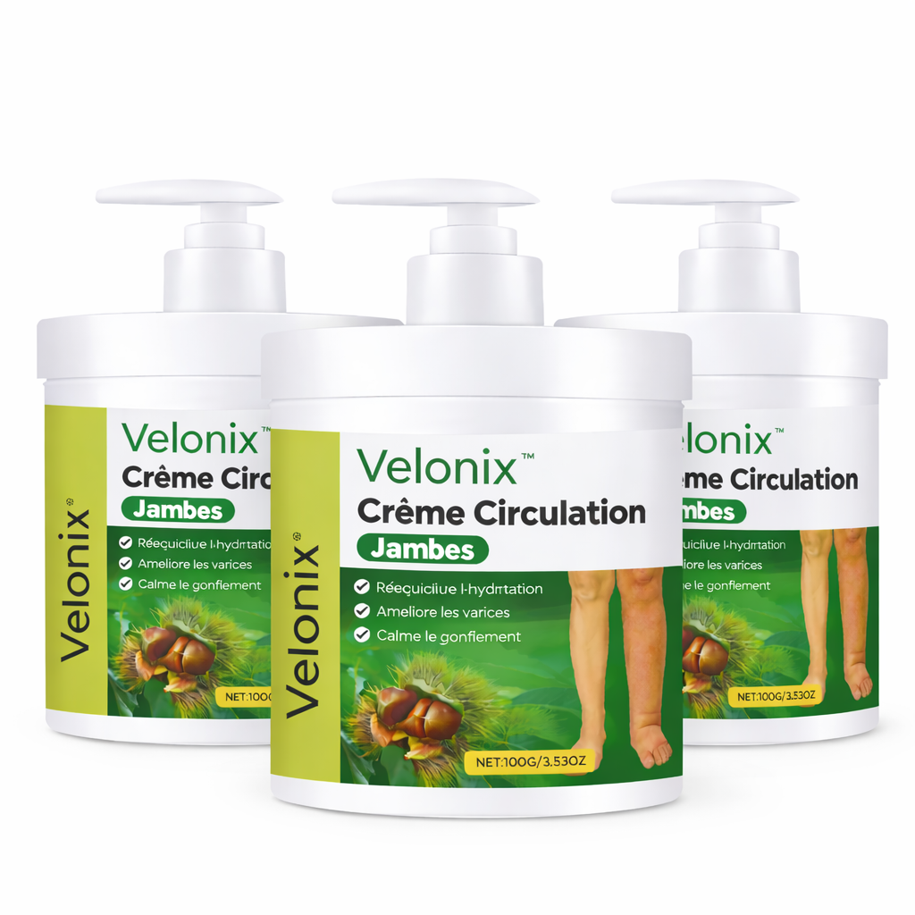 Velonix™ Crème Circulation Jambes | Éliminez jambes lourdes, douleurs et gonflements en 3 minutes !