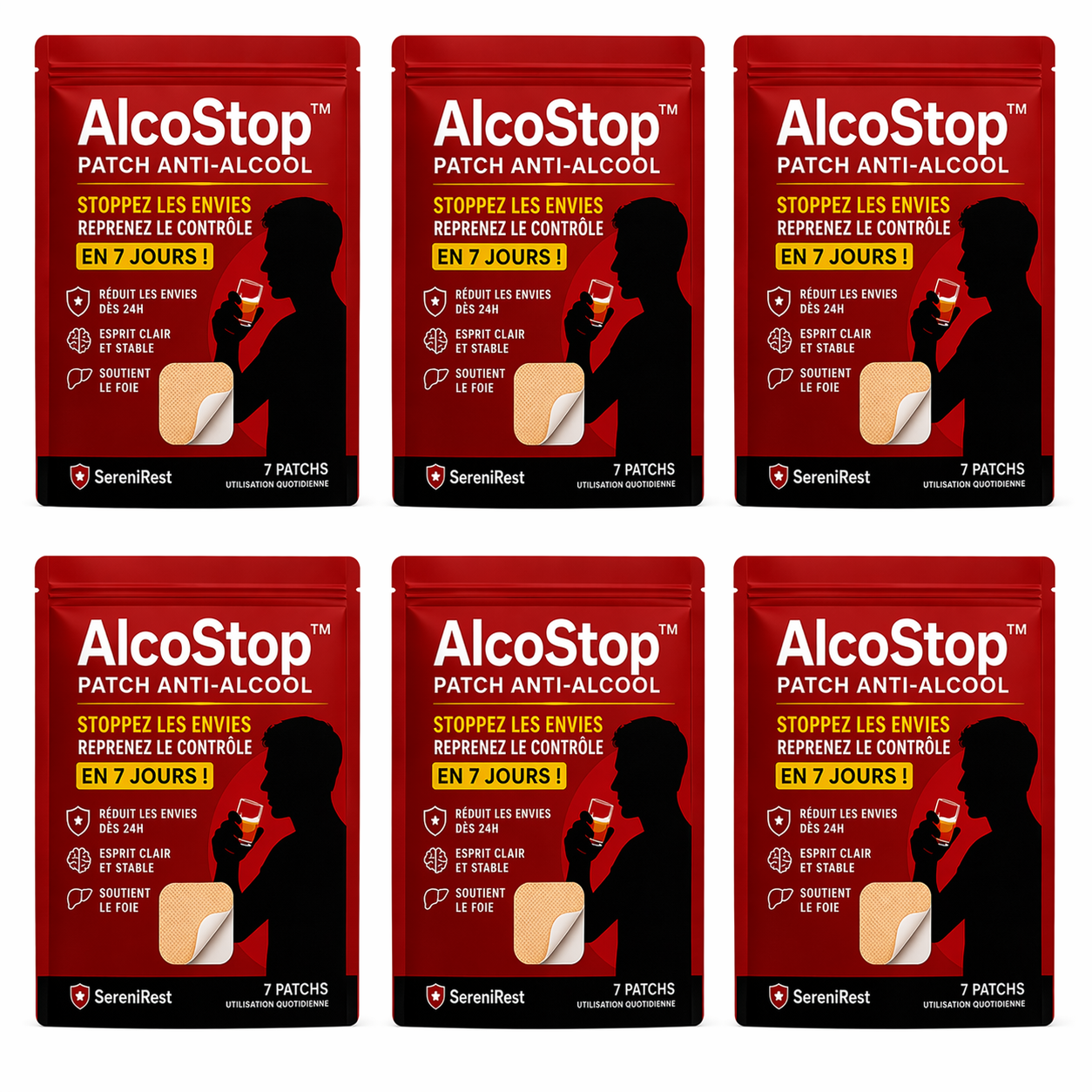 AlcoStop™ Patch Anti-Alcool | Stoppez les envies et reprenez le contrôle en 7 jours !