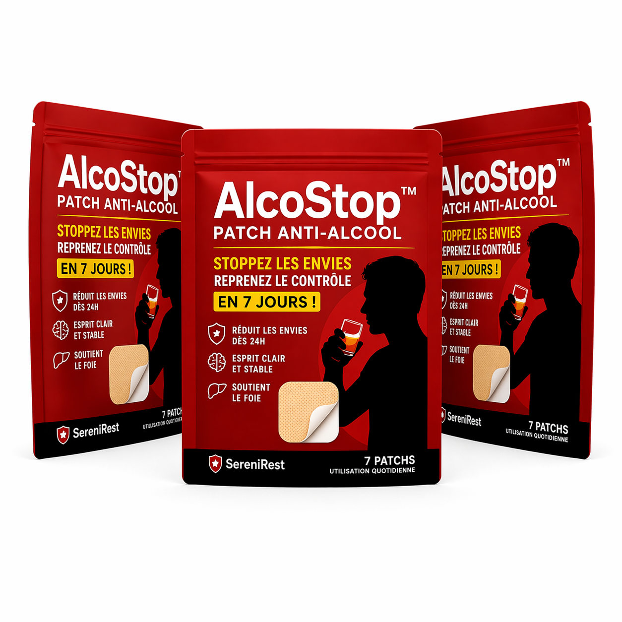 AlcoStop™ Patch Anti-Alcool | Stoppez les envies et reprenez le contrôle en 7 jours !