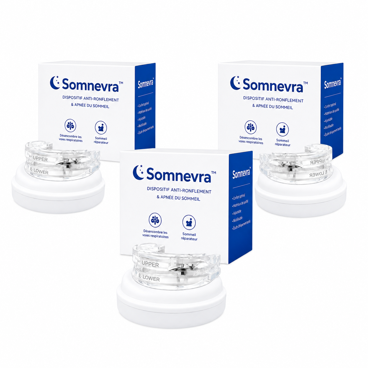 Somnevra™ Dispositif Anti-Ronflement & Apnée Nocturne | Respirez librement et dormez profondément dès la première nuit !