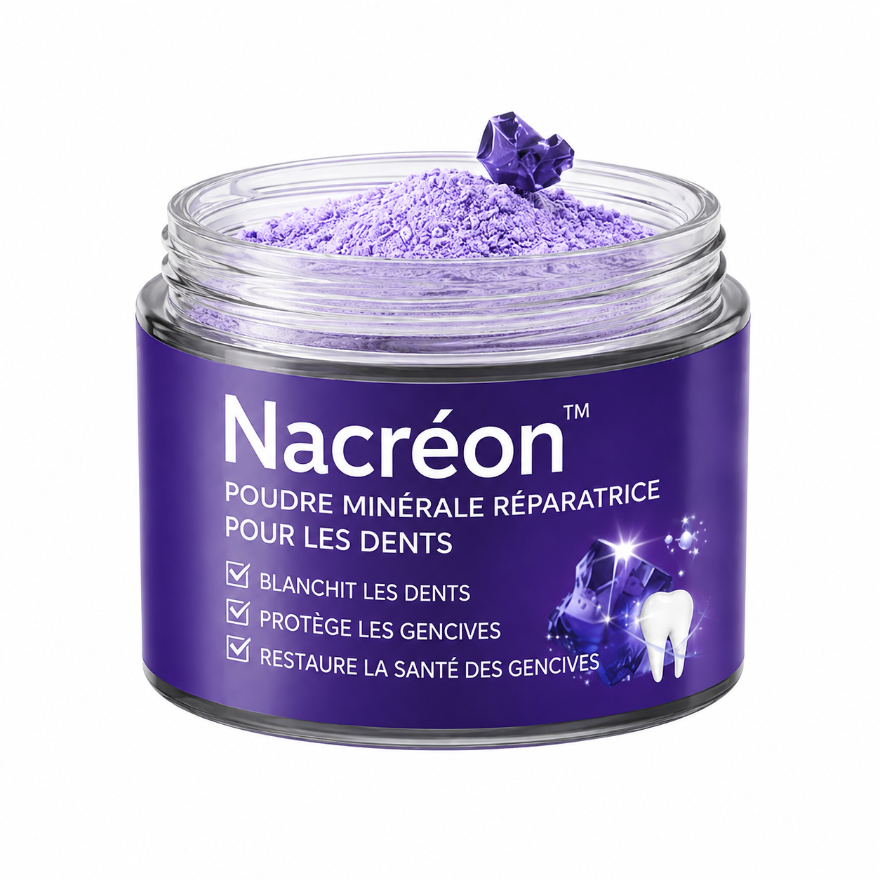 Nacréon™ Poudre Minérale Réparatrice pour les Dents | Stoppez les saignements et refixez vos dents naturellement !