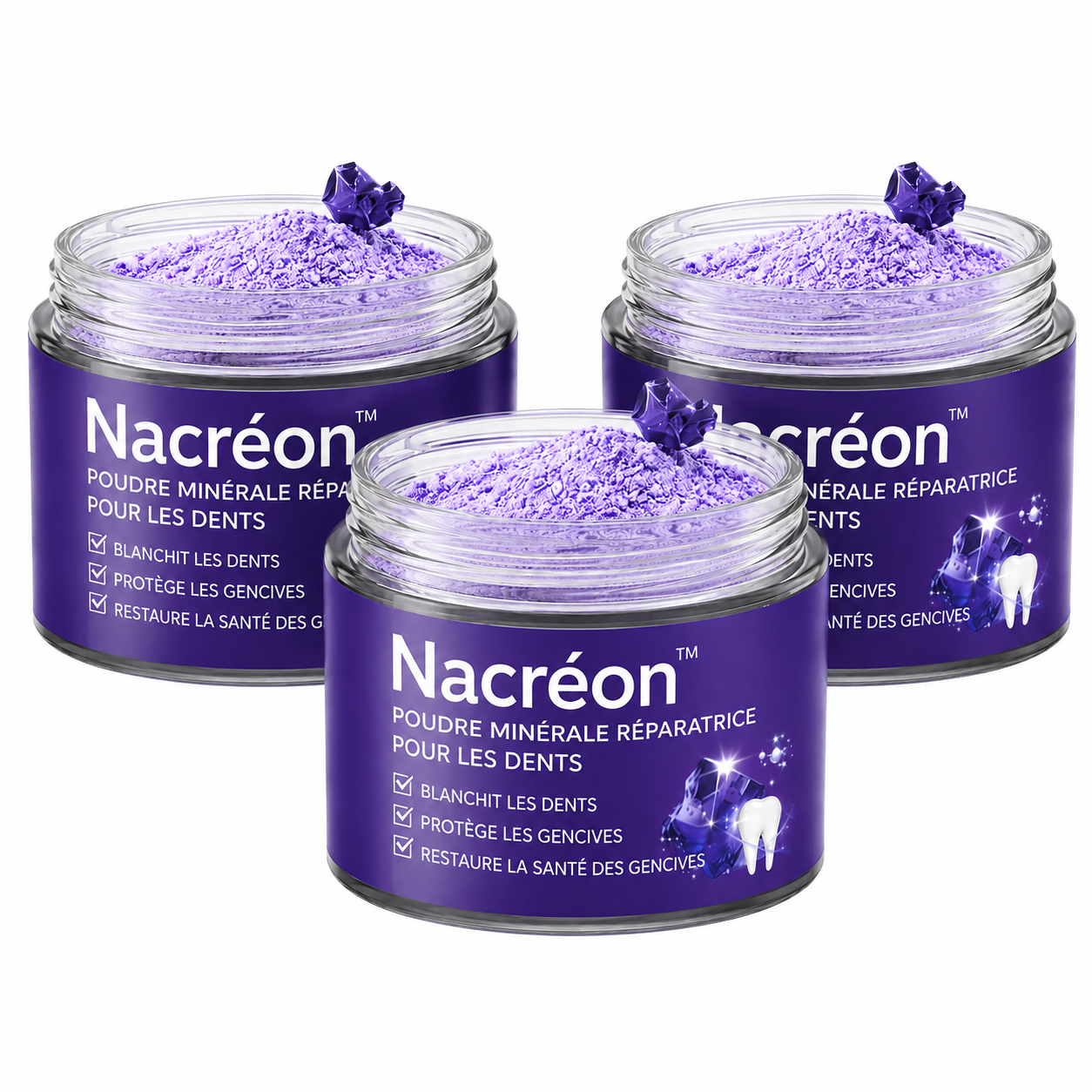 Nacréon™ Poudre Minérale Réparatrice pour les Dents | Stoppez les saignements et refixez vos dents naturellement !