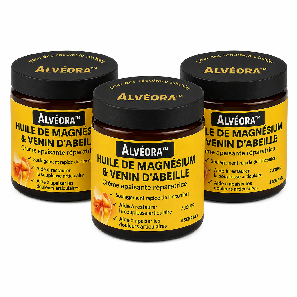 Alvéora™ Crème Anti-douleur au Magnésium et au Venin d'Abeille | Supprime vos douleurs articulaires en un instant!
