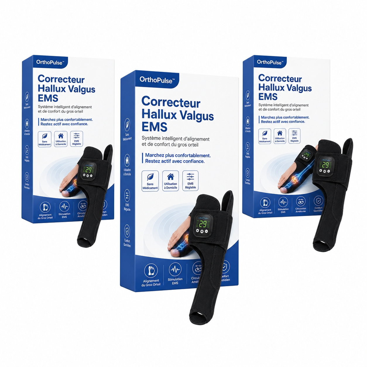 OrthoPulse™ Correcteur Hallux Valgus EMS | Soulagez la pression du gros orteil et marchez plus confortablement !