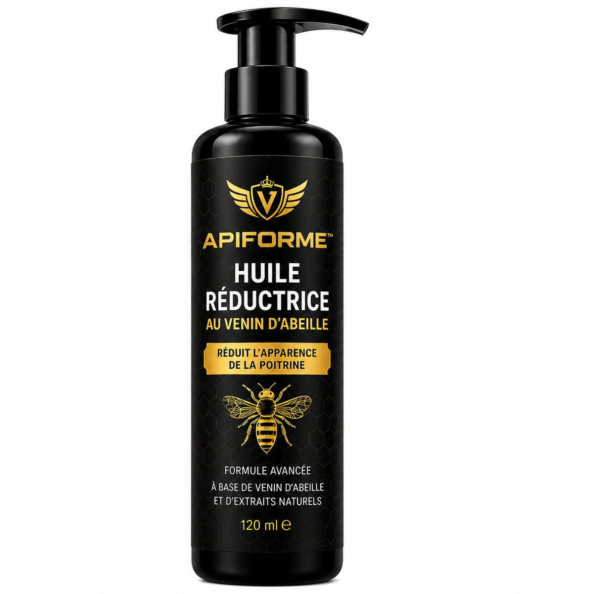 Apiforme™ Huile Réductrice au Venin d’Abeille | Élimine les seins masculins en 7 jours chrono!