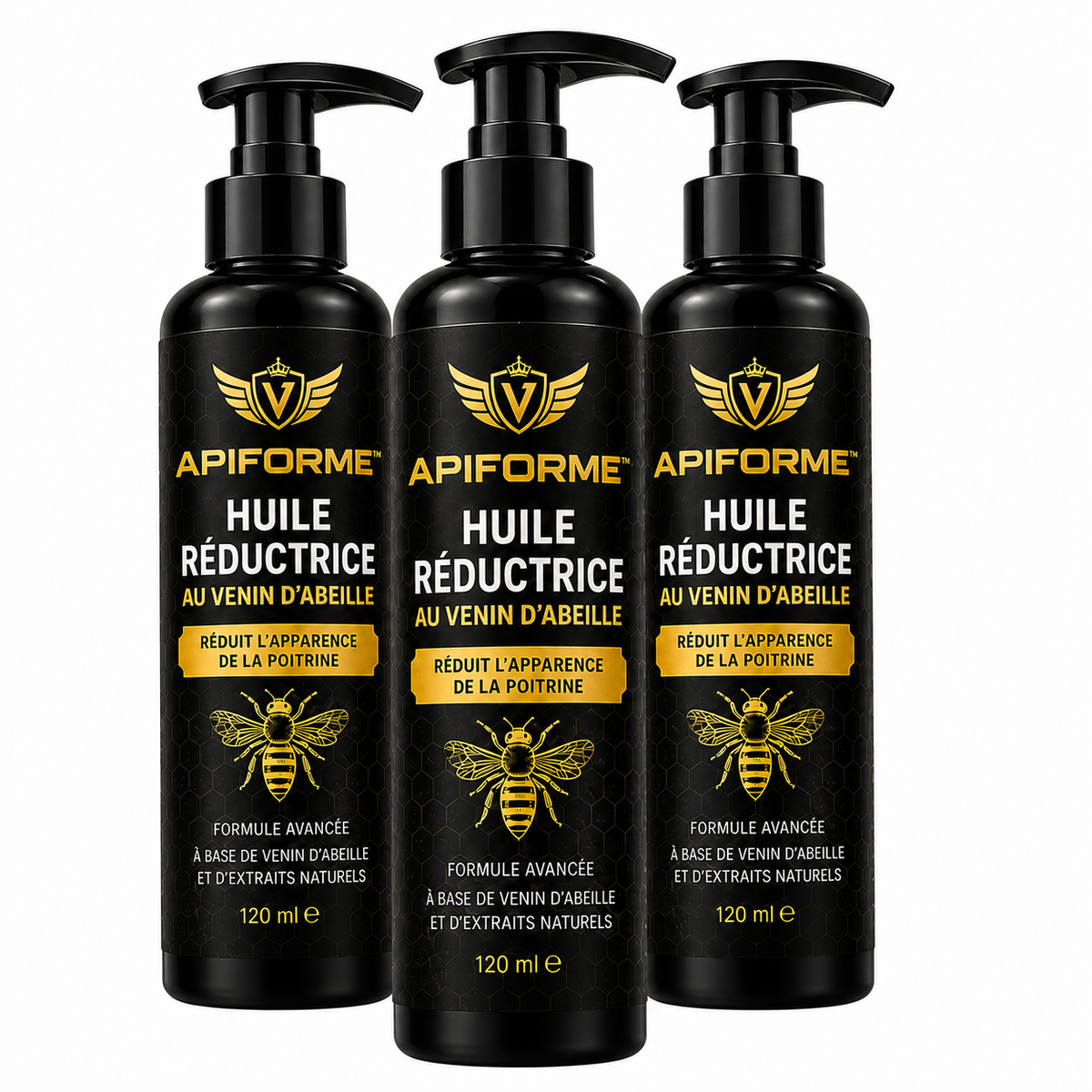 Apiforme™ Huile Réductrice au Venin d’Abeille | Élimine les seins masculins en 7 jours chrono!