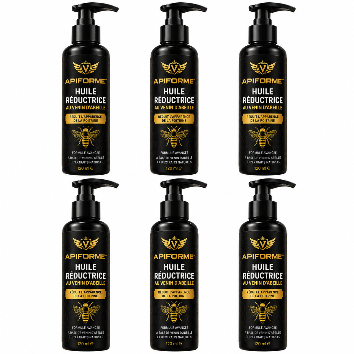 Apiforme™ Huile Réductrice au Venin d’Abeille | Élimine les seins masculins en 7 jours chrono!
