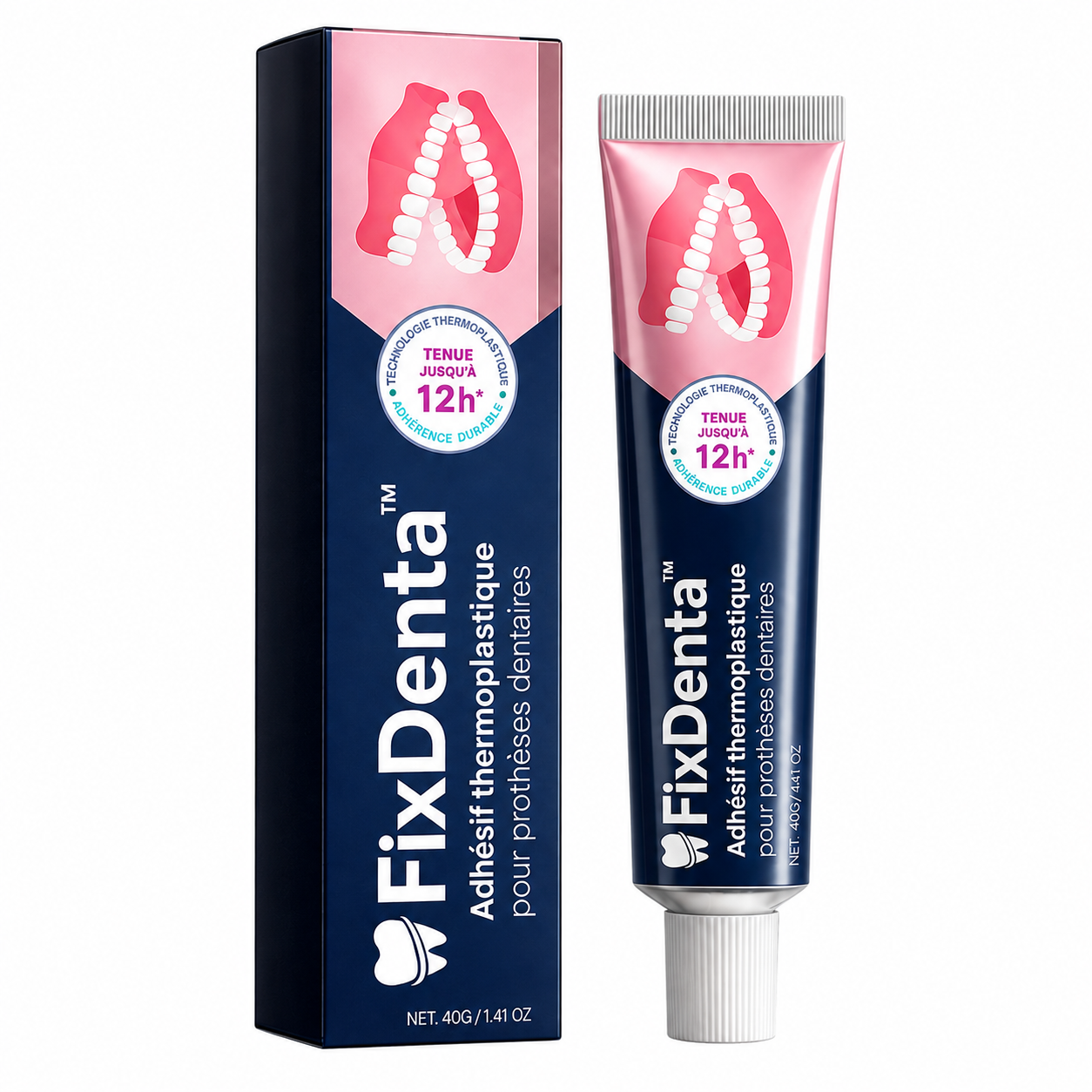 FixDenta™ Adhésif pour Prothèses Dentaires | Maintient vos prothèses dentaires de façon stable jusqu'à 5 jours !