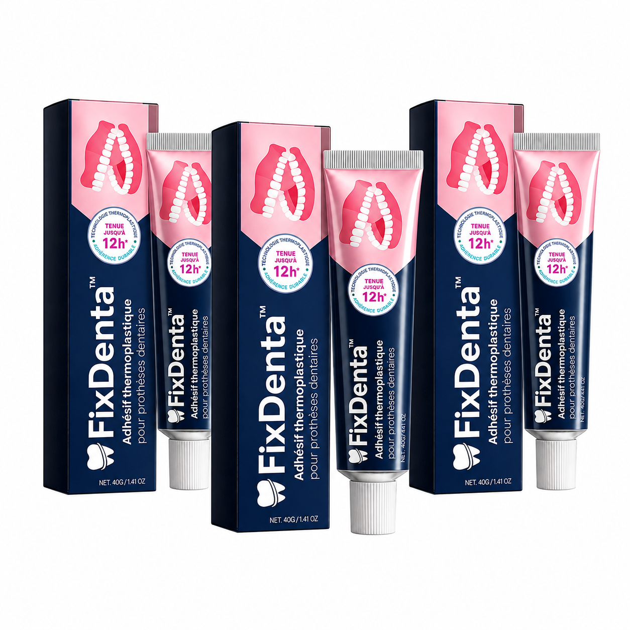 FixDenta™ Adhésif pour Prothèses Dentaires | Maintient vos prothèses dentaires de façon stable jusqu'à 5 jours !