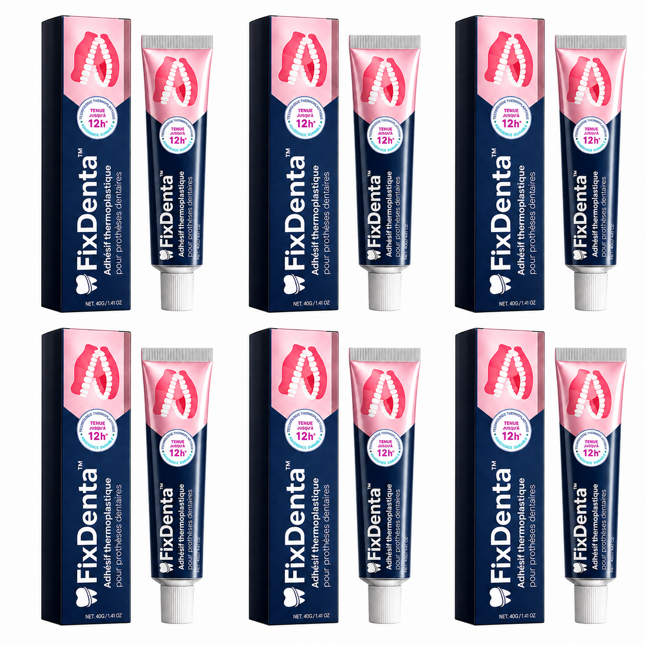FixDenta™ Adhésif pour Prothèses Dentaires | Maintient vos prothèses dentaires de façon stable jusqu'à 5 jours !
