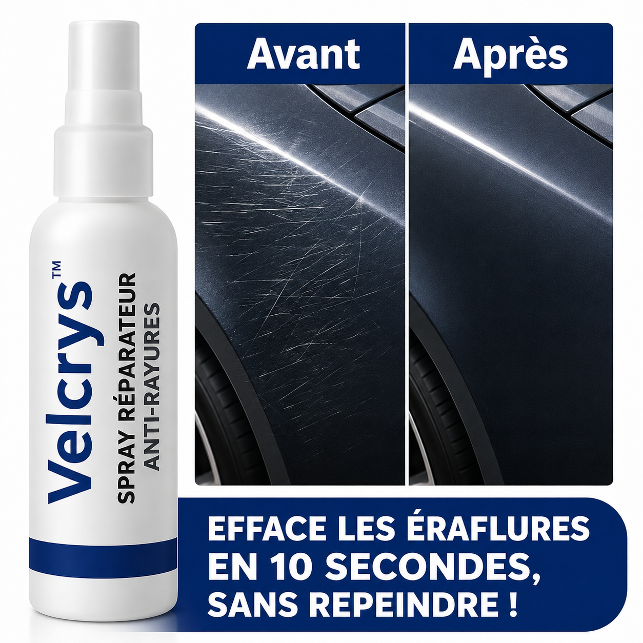 Velcrys™ Spray Réparateur Anti-Rayures | Efface les éraflures en 10 secondes, sans repeindre !